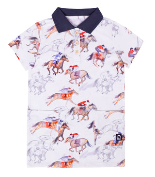 Vestido polo infantil RAGS Apparel com bolsos, branco, tamanho 9-10 anos