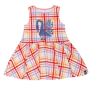 Vestido infantil sem mangas RAGS Apparel com cintura baixa, tamanho 2T, branco