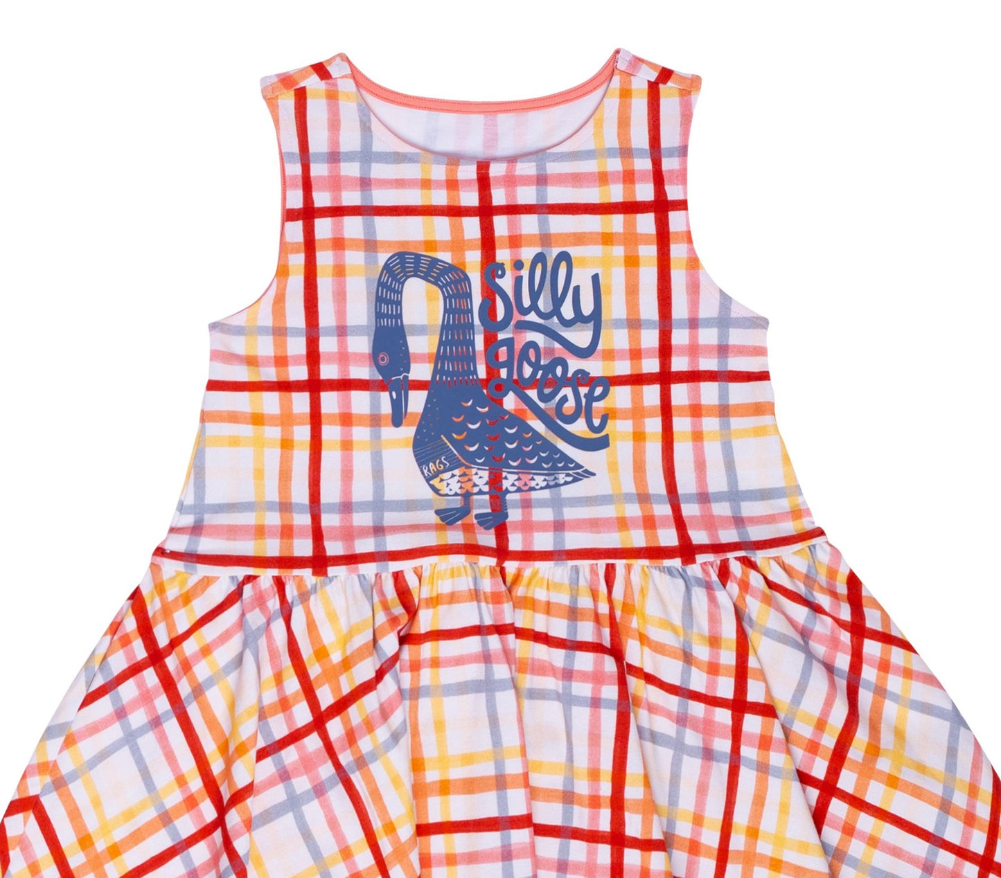 Vestido infantil sem mangas RAGS Apparel com cintura baixa, tamanho 2T, branco