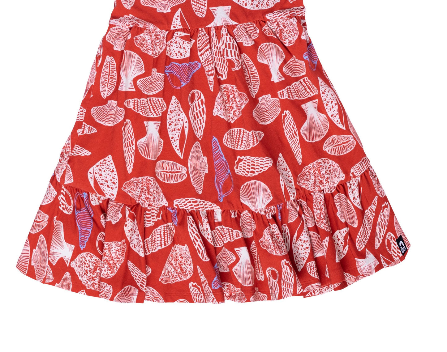 Vestido infantil RAGS Apparel com manga curta e bolso com botões, vermelho, tamanho 2T