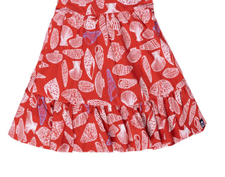 Vestido infantil RAGS Apparel com manga curta e bolso com botões, vermelho, tamanho 2T