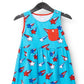 Vestido infantil sem mangas com bolso e botões RAGS Apparel, azul, tamanho 3-4