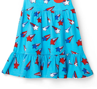 Vestido infantil sem mangas com bolso e botões RAGS Apparel, azul, tamanho 3-4