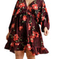 Umgee - Floral Print Balloon Sleeve Dress