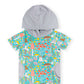 Macacão infantil RAGS Apparel de manga curta com capuz e bolso peek Rag, cinza, tamanho 2T
