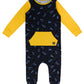 Macacão infantil de manga comprida com bolso canguru RAGS Apparel, preto, tamanho 2T