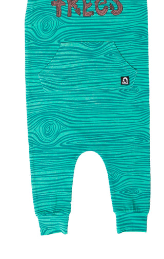 Macacão infantil RAGS Apparel com capuz e bolso canguru, manga curta, verde, tamanho 2T