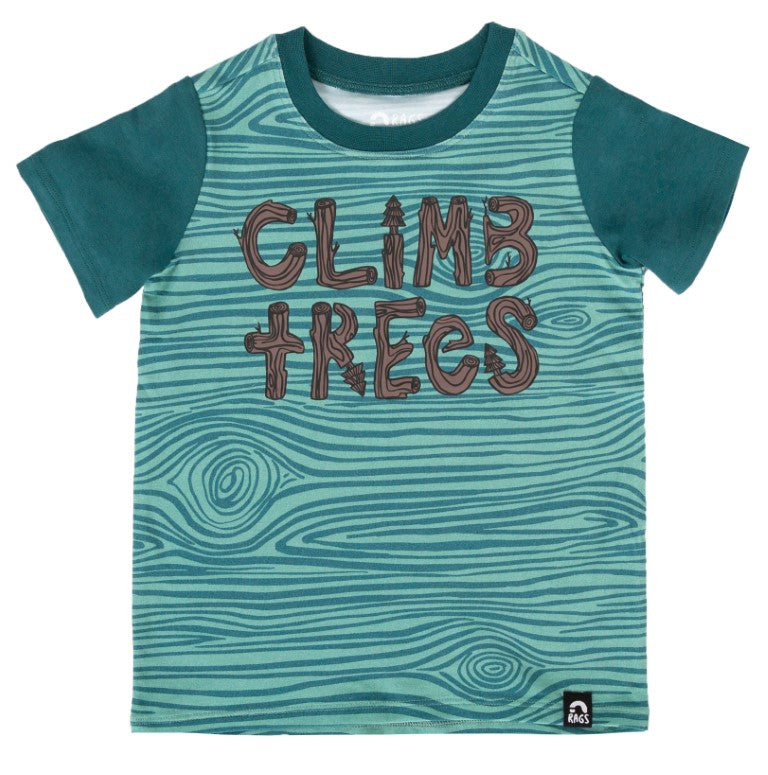 Camiseta infantil de manga curta e arredondada RAGS Apparel, verde, tamanho 3 anos