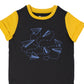 Camiseta infantil RAGS Apparel manga curta enrolada preta tamanho 2T