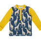 Camiseta Henley infantil manga comprida RAGS Apparel azul tamanho 7-8 anos