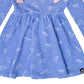 Vestido infantil RAGS Apparel com babados e manga comprida, azul, tamanho 2T