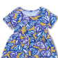 Vestido infantil de manga curta em camadas RAGS Apparel, azul, tamanho 3 anos