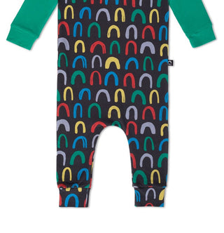 Macacão infantil Henley Rag manga longa RAGS Apparel preto tamanho 3-6 meses