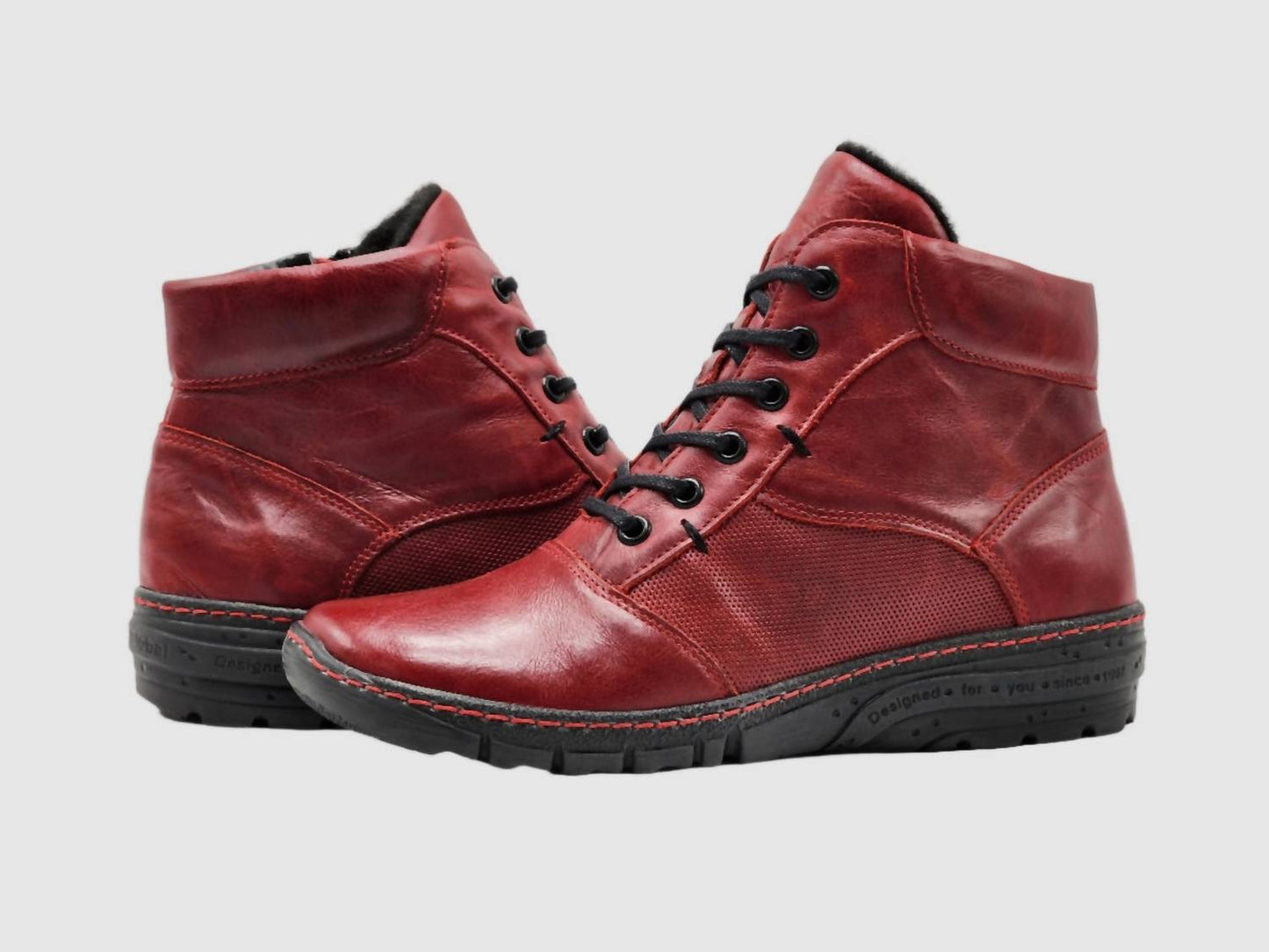 Kcr Group - Women's Everyday Fur-lined Zip-up Leather Boots