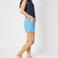 Judy Blue - Mid-rise Garment Dyed Frayed Hem Shorts