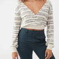 O'Neill - Seaside Striped Cropped Wrap Sweater