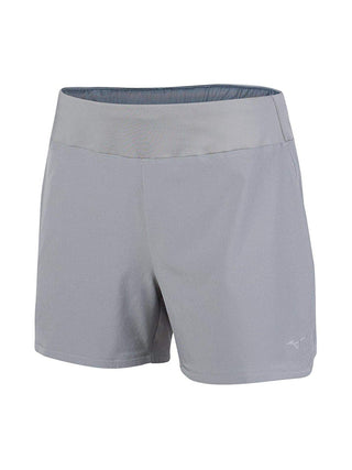 Shorts Mizuno Feminino Running Phoenix 4" Quadrado Cinza Griffin