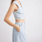Self Contrast - Lin Crop Denim Vest