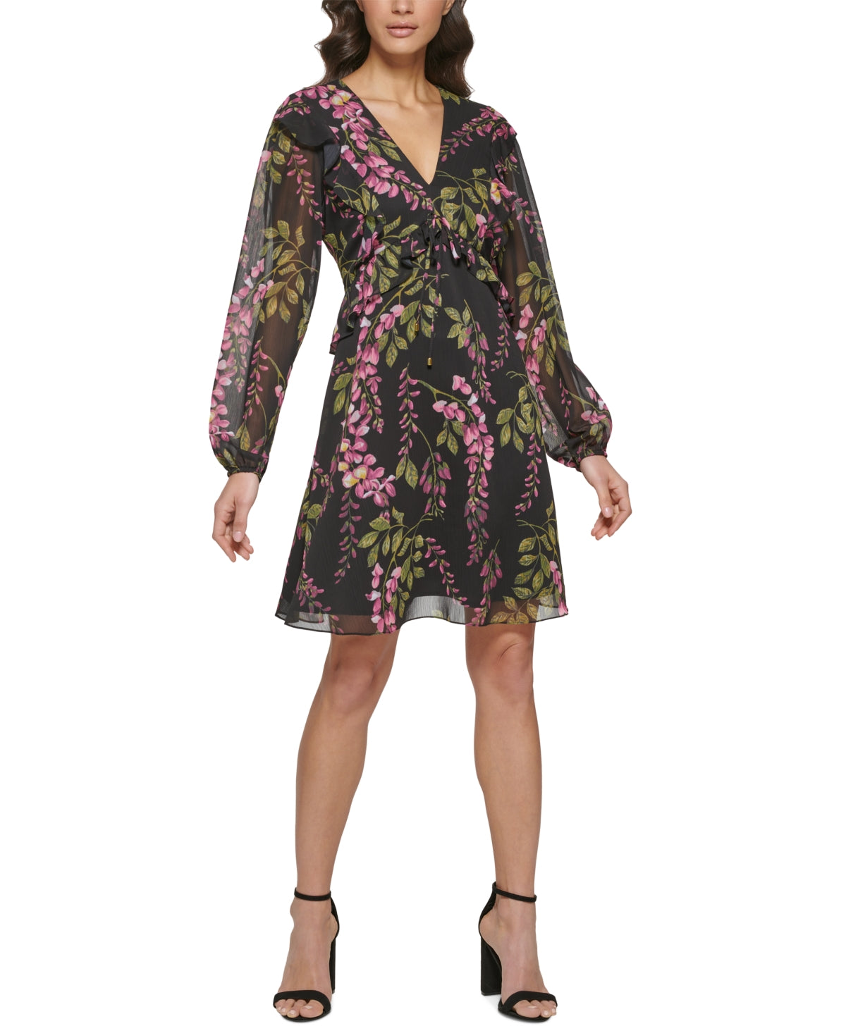 kensie-womens-v-neck-mini-fit-flare-dress