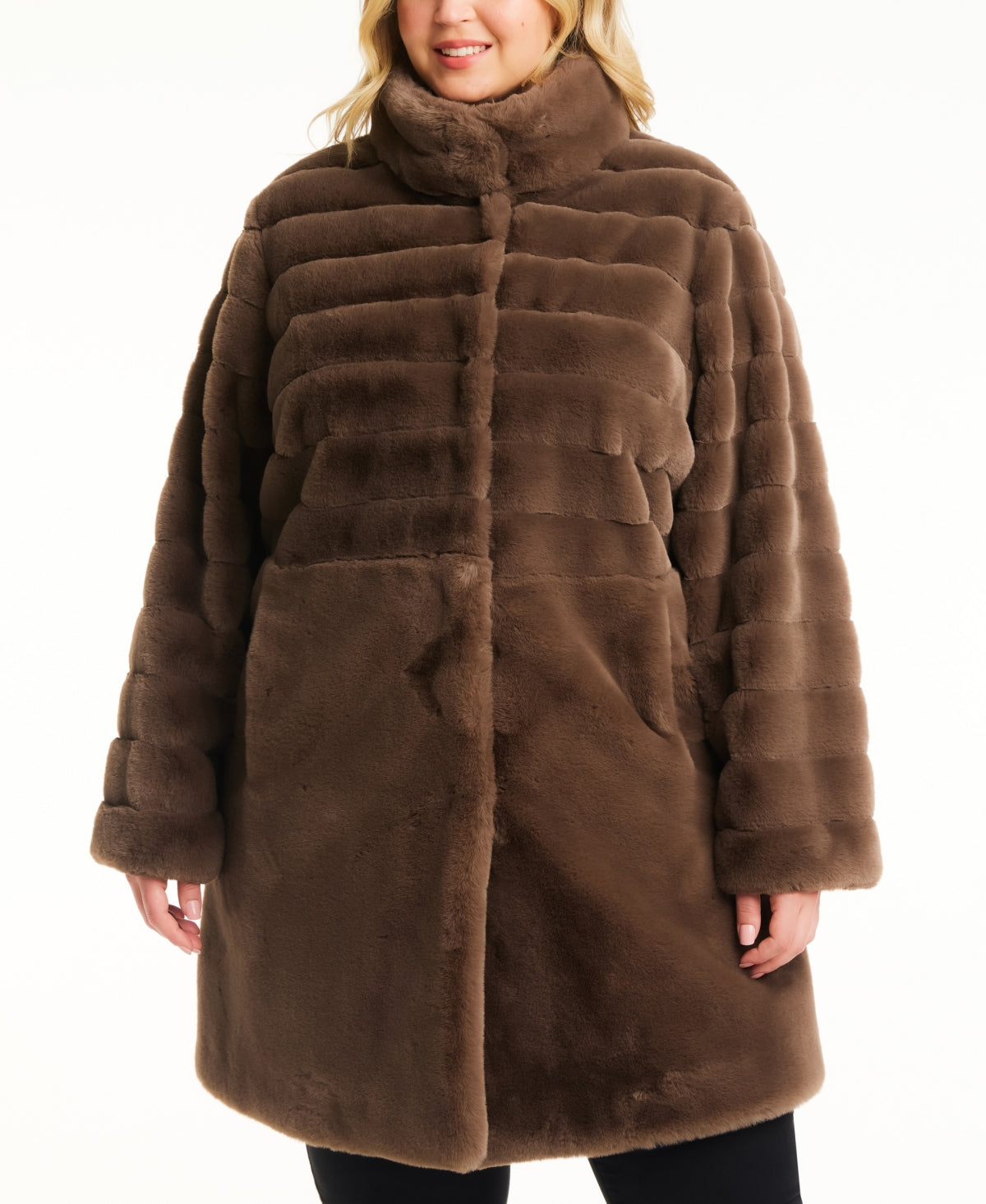 Jones New York Plus Size Faux Fur Coat