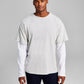 Mens Oversized Fit Layered Contrast Long Sleeve T-Shirt