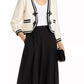 L'Agence - Kaito Contrast Trim Crop Cardigan