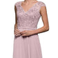 Marsoni By Colors - Women's Embellished V-neck Chiffon A-line Dress