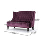 Nurturing Upholstered Loveseat With Wing Back And Diamond Tufting