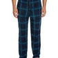 Mens Windowpane Plaid Textured Fleece Pajama Pants