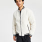 Mens Fleece Zip Front Varsity Jacket