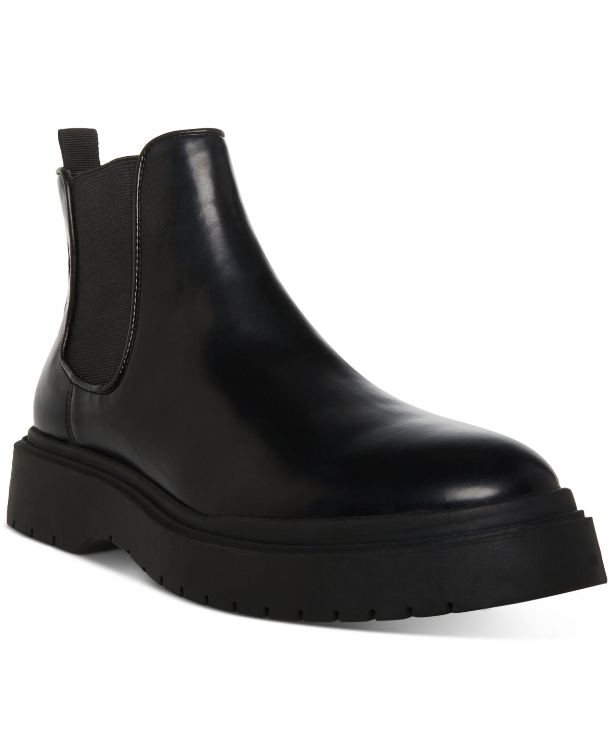 MADDEN Men's Black Goring Comfort Wedge Boots
