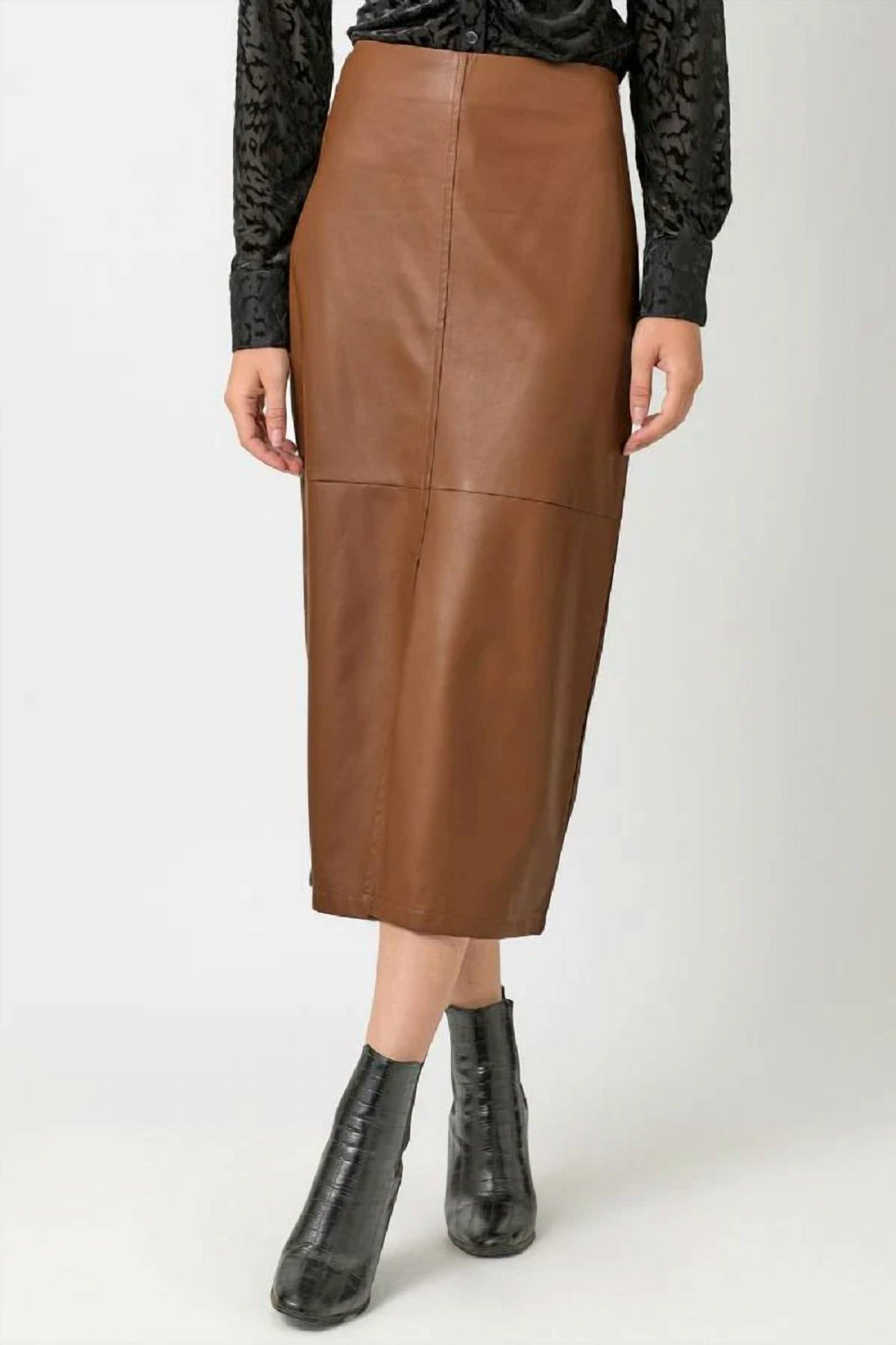 Mystree - Faux Leather Pencil Skirt