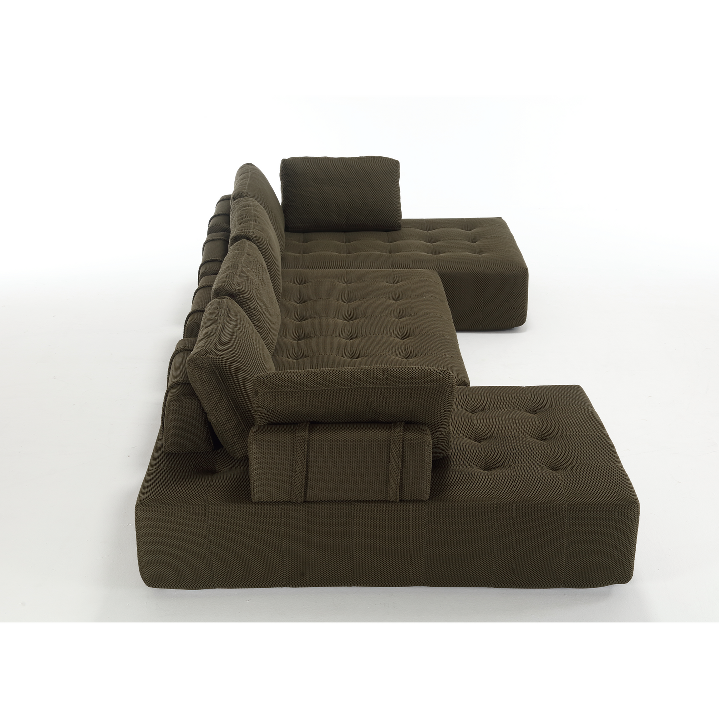 138.5" Modular Combination U-Shaped Sofa in Green