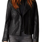 BLANKNYC Faux Leather Moto Jacket in Onyx, Size X-Small