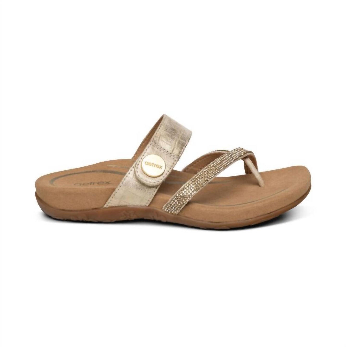 Aetrex - WOMEN'S IZZY SPARKLE ADJUSTABLE SLIDE SANDAL