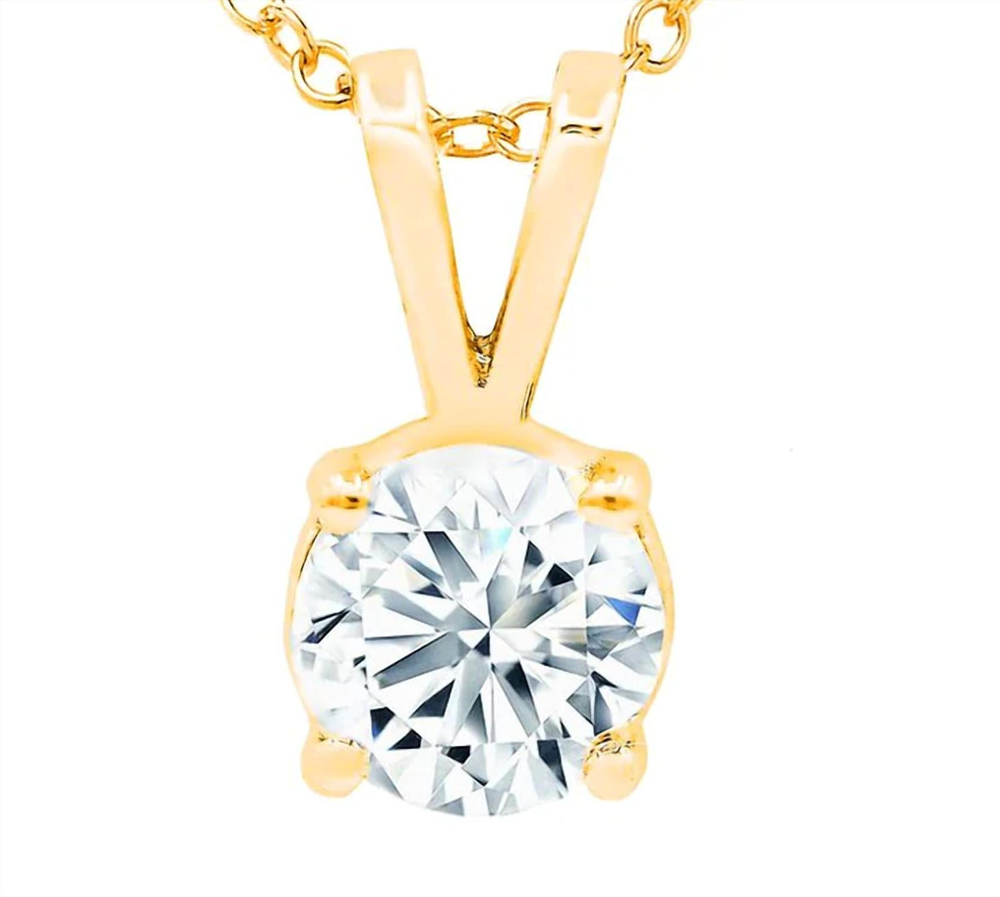 Diana M Jewels - 14kt 1.00 Ct Lab Grown Diamond Solitaire Pendant Necklace With 16" Chain
