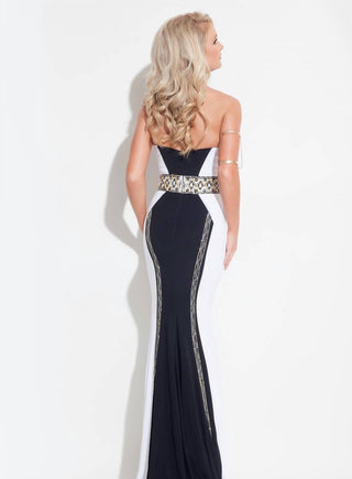 Rachel Allan - Beaded Jersey Strapless Prom Gown