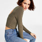 Tommy  Women's Back-Cutout Ribbed Long-Sleeve Top