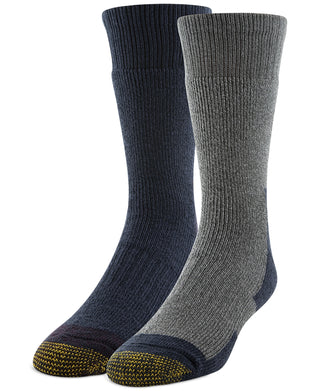 Gold Toe Men's Lodge Moisture Wicking Crew Boot Socks - Pack of Two