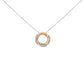 Tri Tone Sterling Silver 1/5 Cttw Diamond Interlocking Circle Pendant Necklace