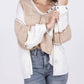 Pol - Open Arms Women's V-Neck Textured Long Sleeve Top