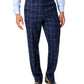 Mens Classic Fit Wool Suit Pants - Windowpane Pattern