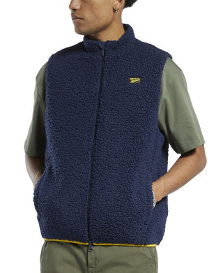 Reebok Men's Reversible Cord Sherpa Fleece Vest
