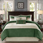 7 Pc Faux Suede Comforter Set Green King