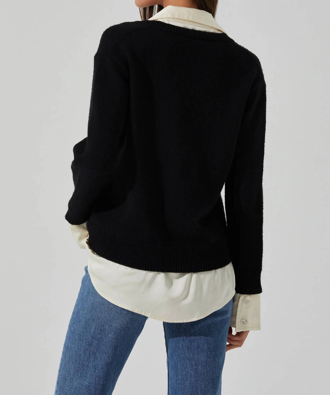 Astr - Jianna Mixed Media Layered Sweater