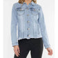 Kancan - Frayed Hem Denim Jacket