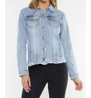 Kancan - Jaqueta jeans com bainha desfiada