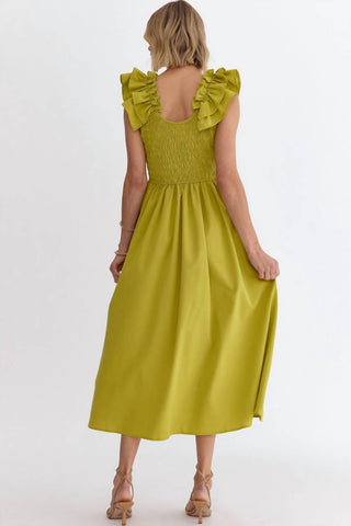 Entro - Sleeveless Smocked Midi Dress