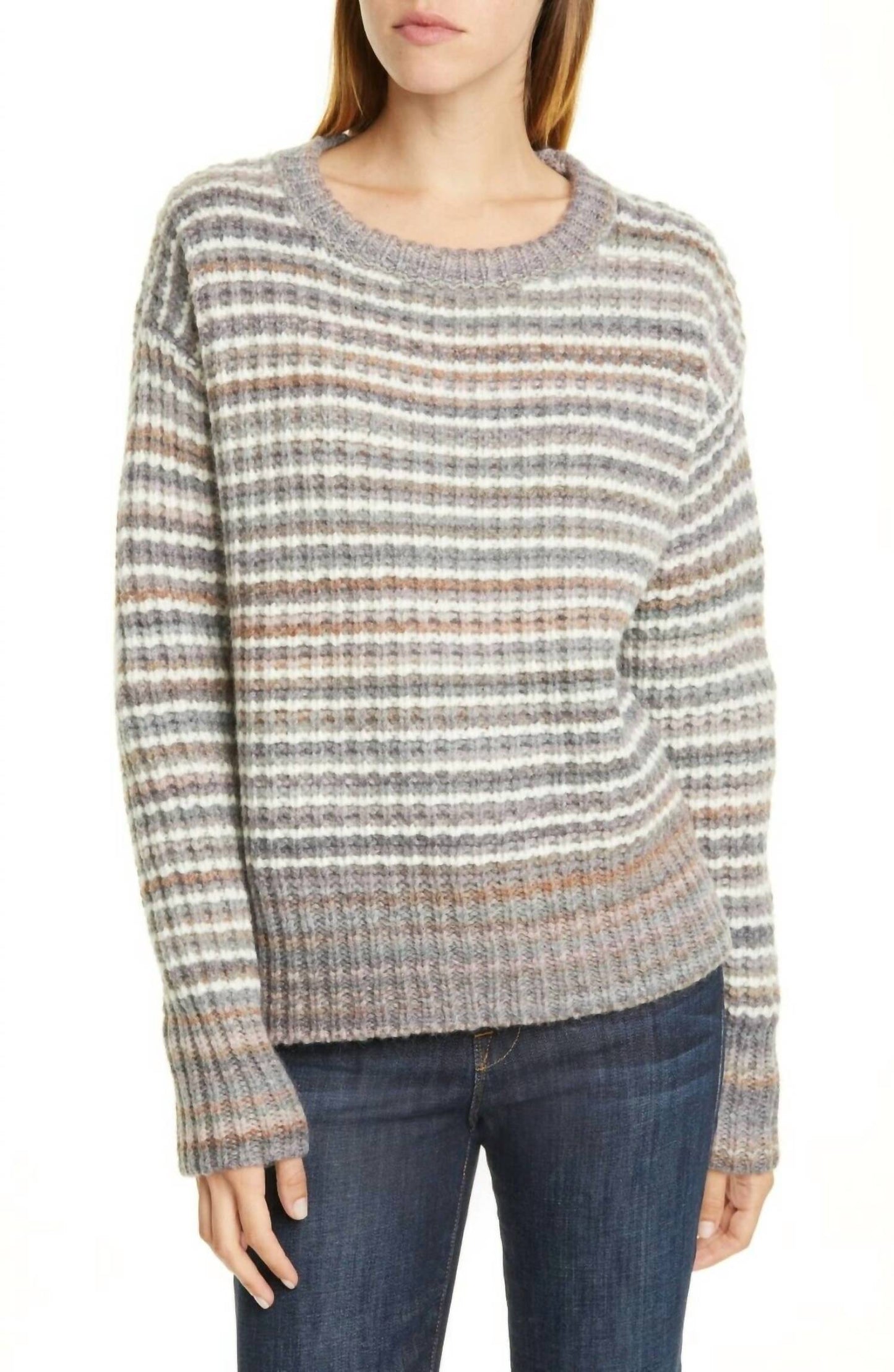 Nordstrom - Signature Wool Mohair Crew Neck Stripe Sweater