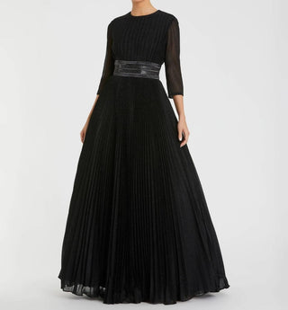 Mac Duggal - Vestido de baile brilhante com pregas e corte em A